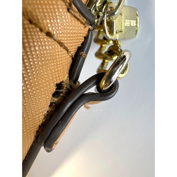 Steve Madden Tan Saffiano Dome Crossbody Bag With Chain Strap & Gold Accents - Picture 6 of 15